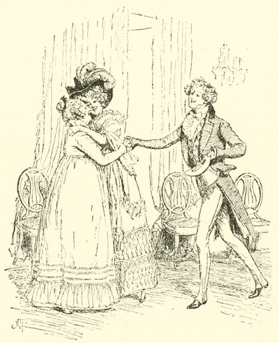 Mrs Bennet Welcomes Lydia and Her Husband by Hugh Thomson